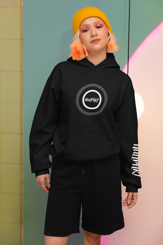 Nullpnkt her Hoodie Bull Eye Black Glitzer