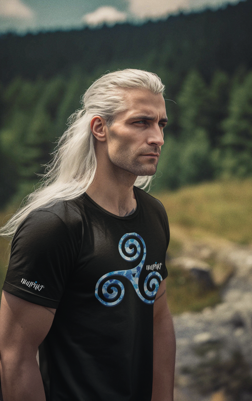 Nullpnkt his T-Shirt Triskele Blau