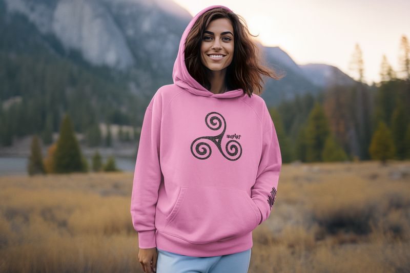 Nullpnkt her Hoodie Triskele Black Glitzer