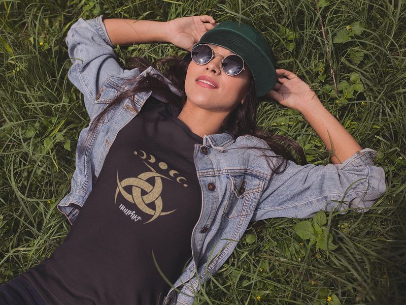 Nullpnkt her T-Shirt Trinität Mond Gold Glitzer