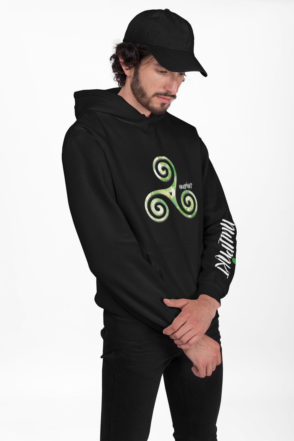 A Nullpnkt his Hoodie Triskele Grün