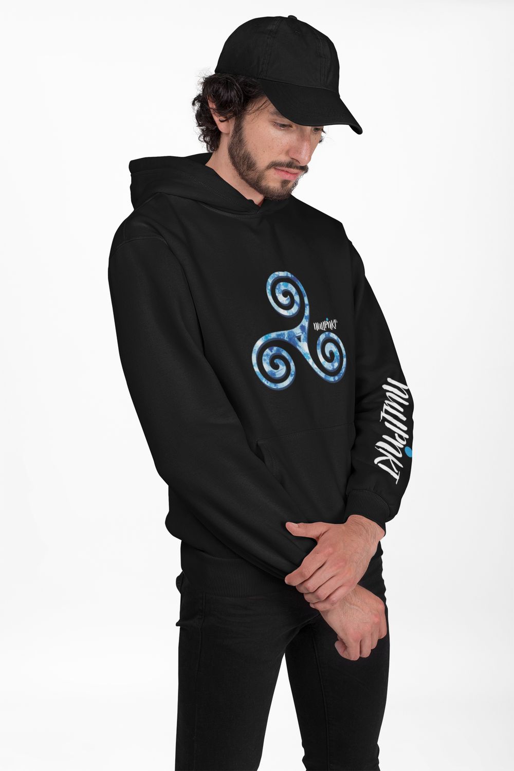 A Nullpnkt his Hoodie Triskele Blau