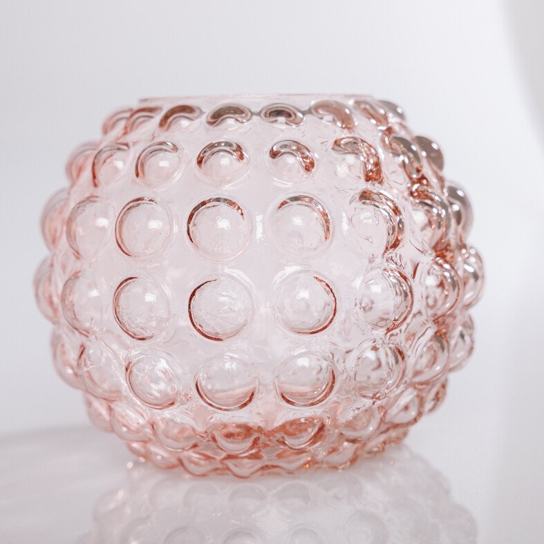 Glass vase PINK 15*15*13 cm