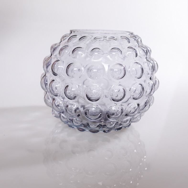 Glass vase COOL GREY 15*15*13 cm