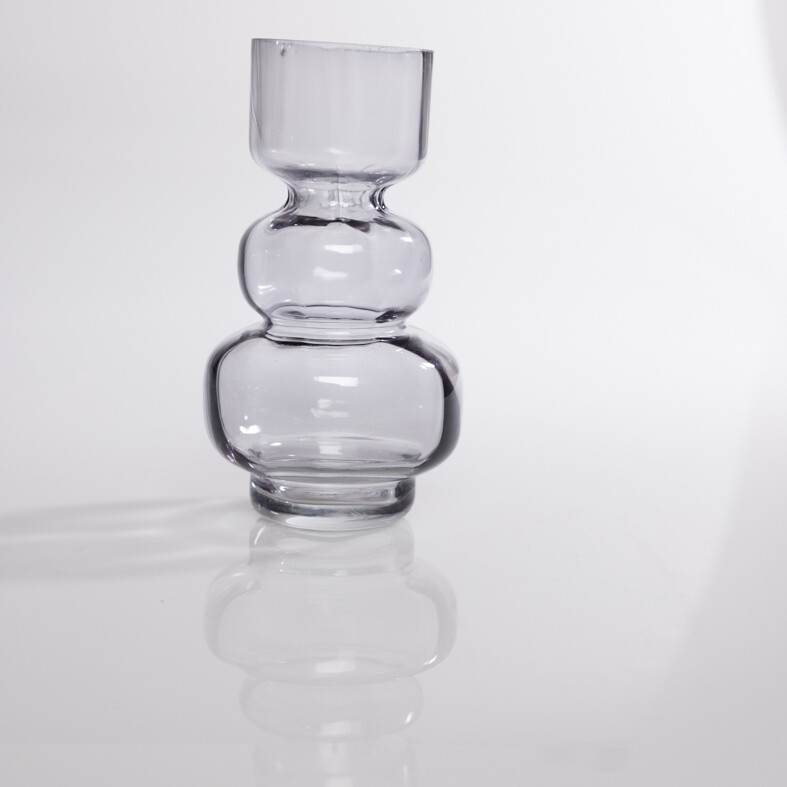 Glass vase COOL GREY 9*9*15,5 cm