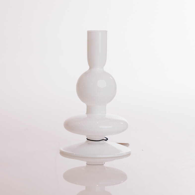 Candle holder sprakle bubbles glass white
