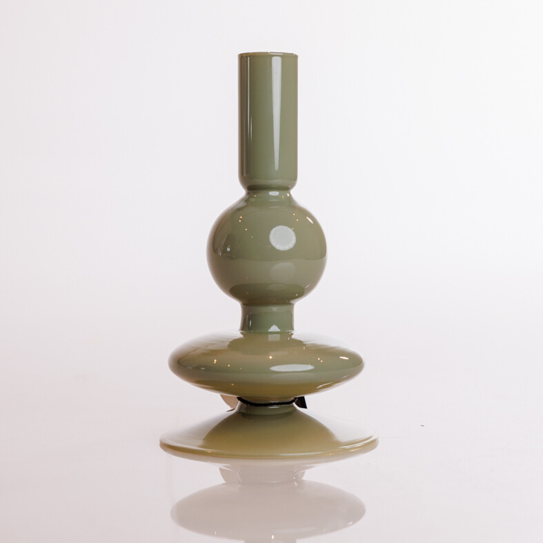 Candle holder Sprakle Bubbles glass jungle green