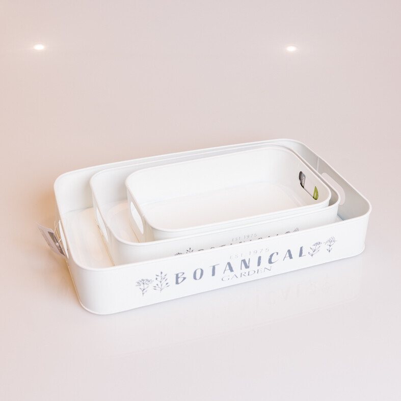 Botanical white 38x29 metaal