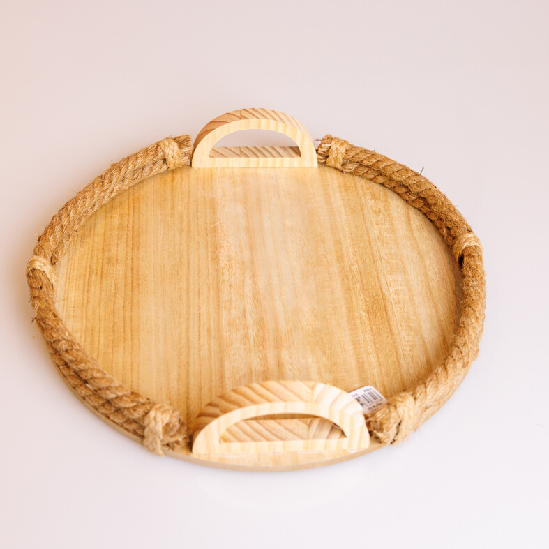 Platteau rond met koord