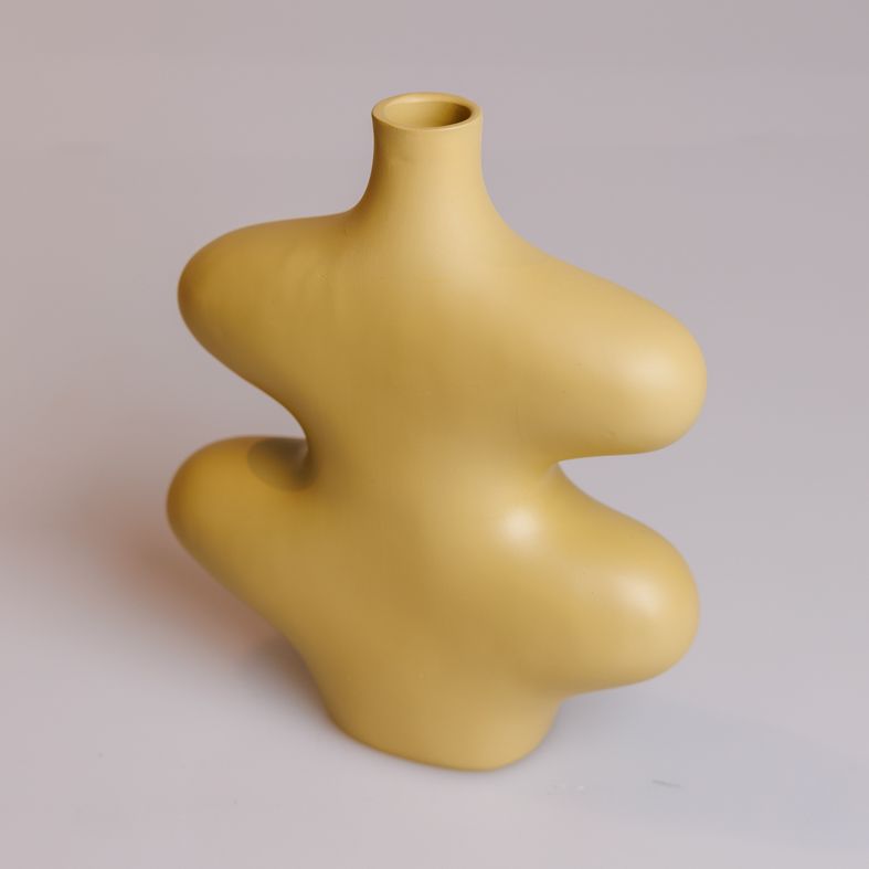 vase organic Curves small polyserin latte brown