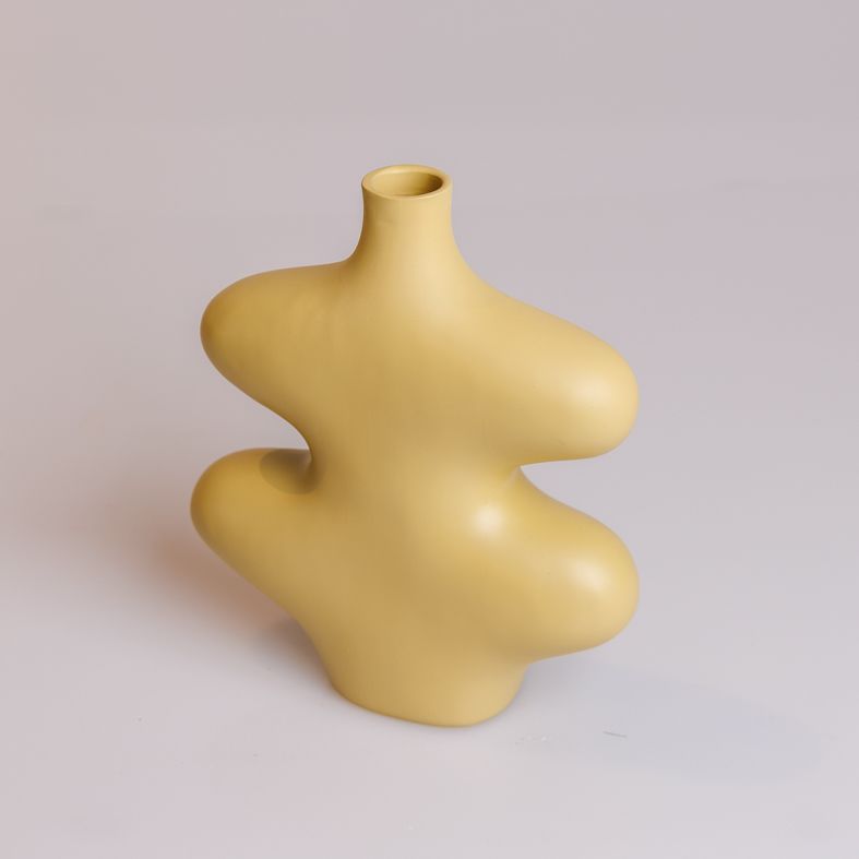 Vase organic smal latte brown
