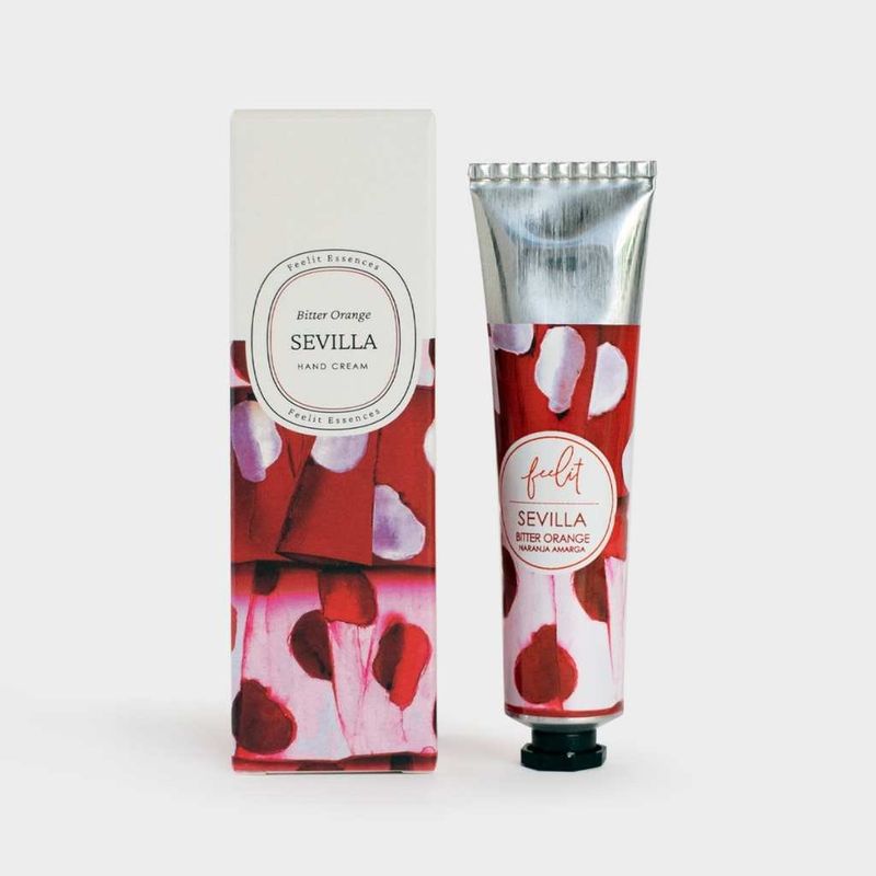 handcrèmes uit de Sevilla-collectie, met een bittere sinaasappelsmaak