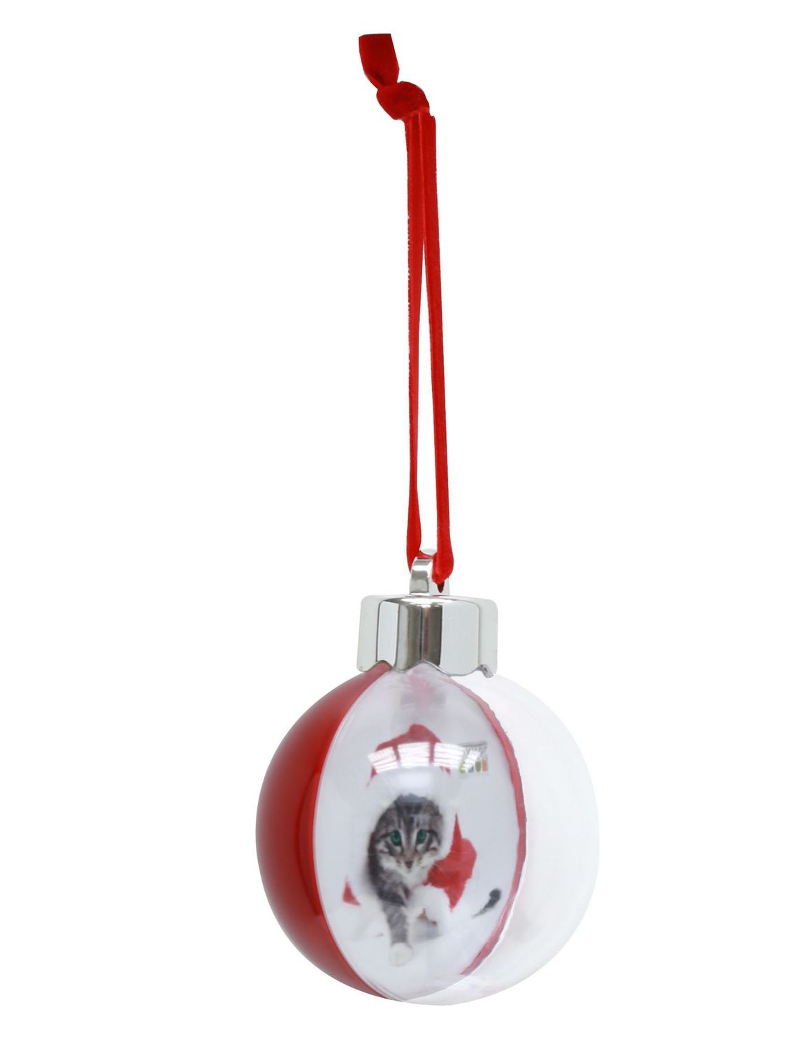 Kerstbal in rood om een foto in te plaatsen