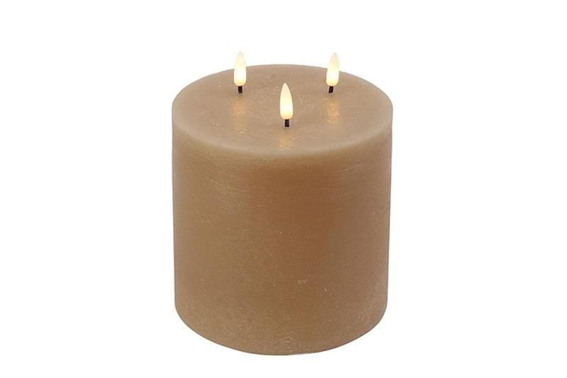 Stompkaars Ø15CM LED ro bruin M amber-L15B15H12,5CM