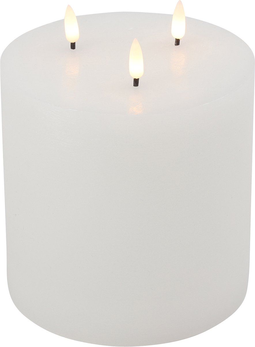 Led kaars - Coutryfield - Stompkaars rond D15cm LED Lyon wit S. - Ø15CM LED - L15B15H17,5CM