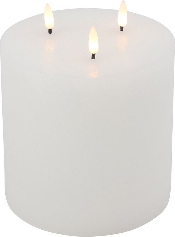 Led kaars - Coutryfield - Stompkaars rond D15cm LED Lyon wit S. - Ø15CM LED - L15B15H17,5CM