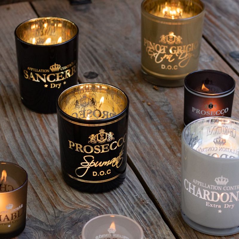 windlicht wijn prosecco zwart small 8cm