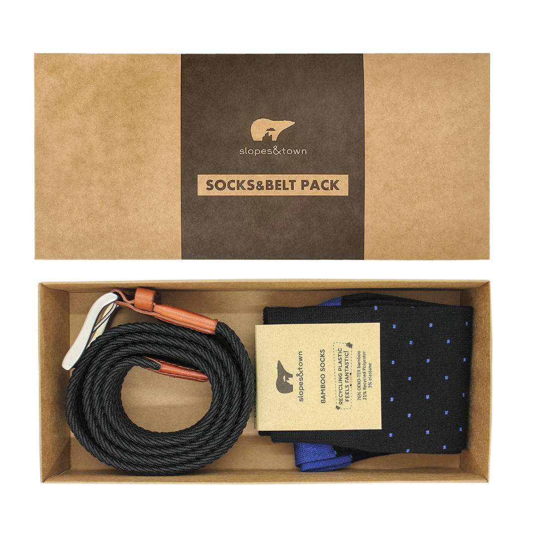 Geschenkdoos riem Virgil Special Edition en Black Dot Socks
