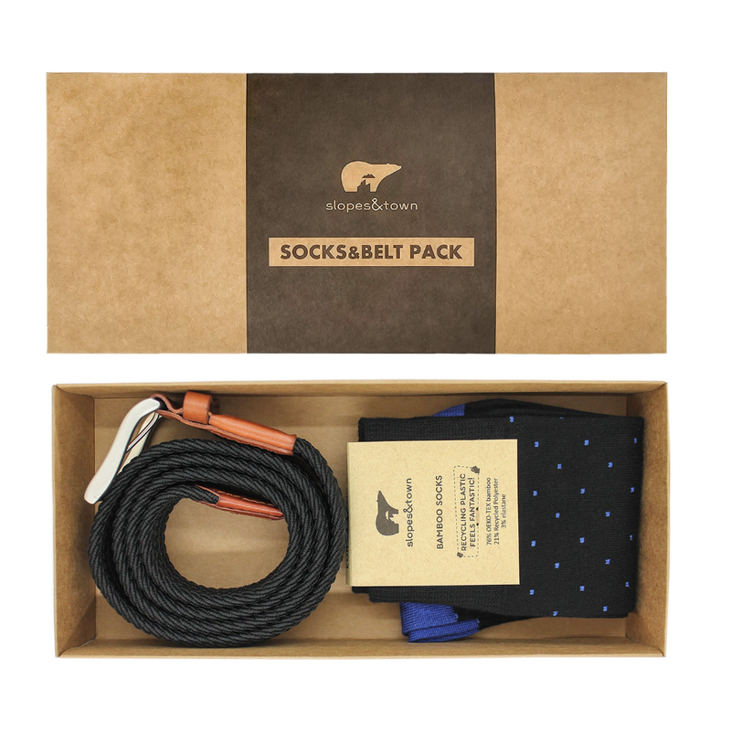Geschenkdoos riem Virgil Special Edition en Black Dot Socks