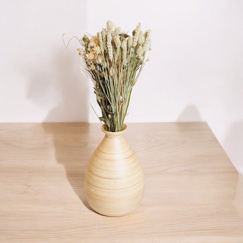 Droogbloemen met vaas Bamboo 1
