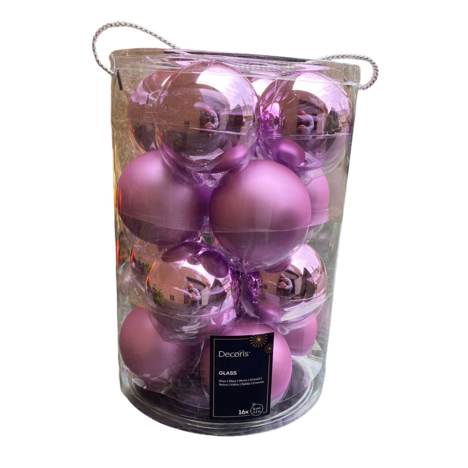 X-mas Ball Glss Box 16 pac lilac