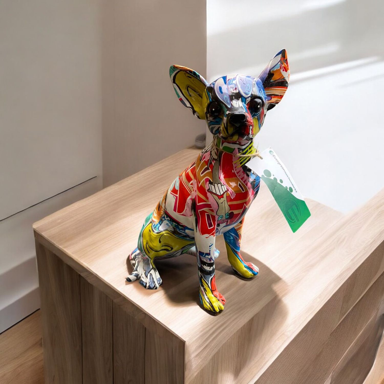 Polyresin chihuahua kleurrijk