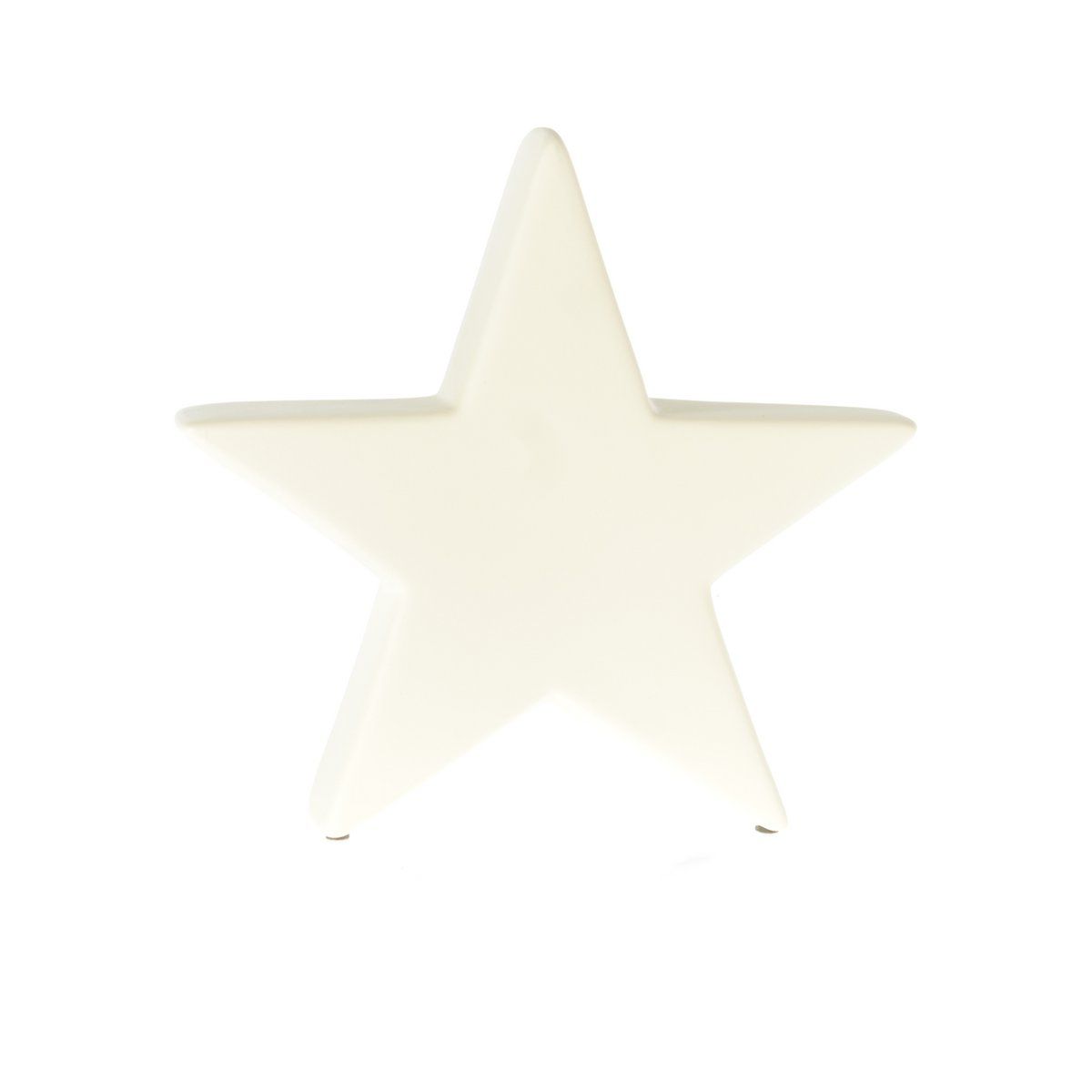 Keramische ster, 25 x 8 x 25 cm, mat beige