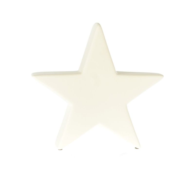 Keramische ster, 32 x 9 x 30 cm, mat beige