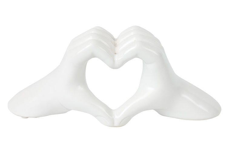Ornament hands love Faron S wit-L26B9H10,5CM