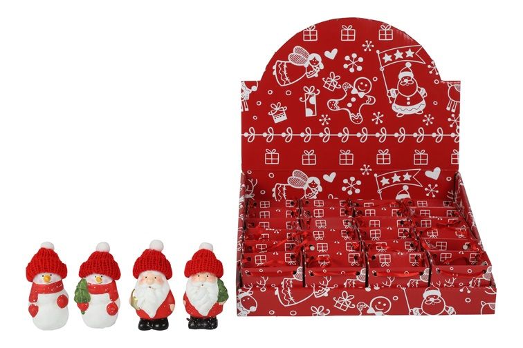 Sneeuwpop/kerstman i/cadeautas Wesley a4 veelkleurig-L4,5B3,5H8,5CM