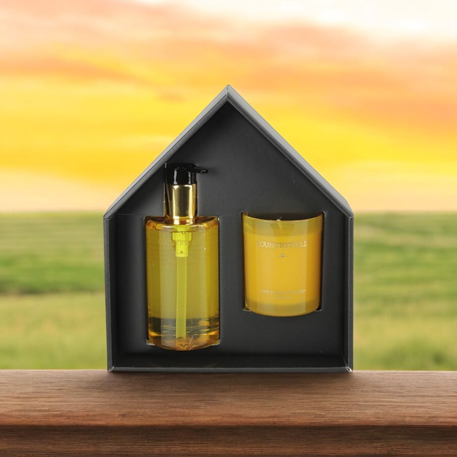 Optimism Gift box hand wash &amp; kaars geel-L7,5B21,5H25CM