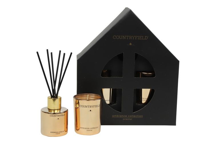 Oriental Gift box geurstokje &amp; kaars XS koper-L19,5B6,5H22CM