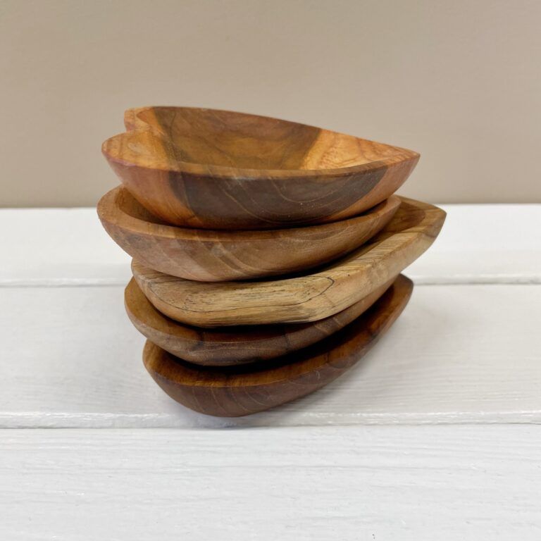 Schaaltje teak hartje