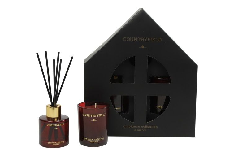 Elegance Gift box geurstokje &amp; kaars XS rood-L19,5B6,5H22CM