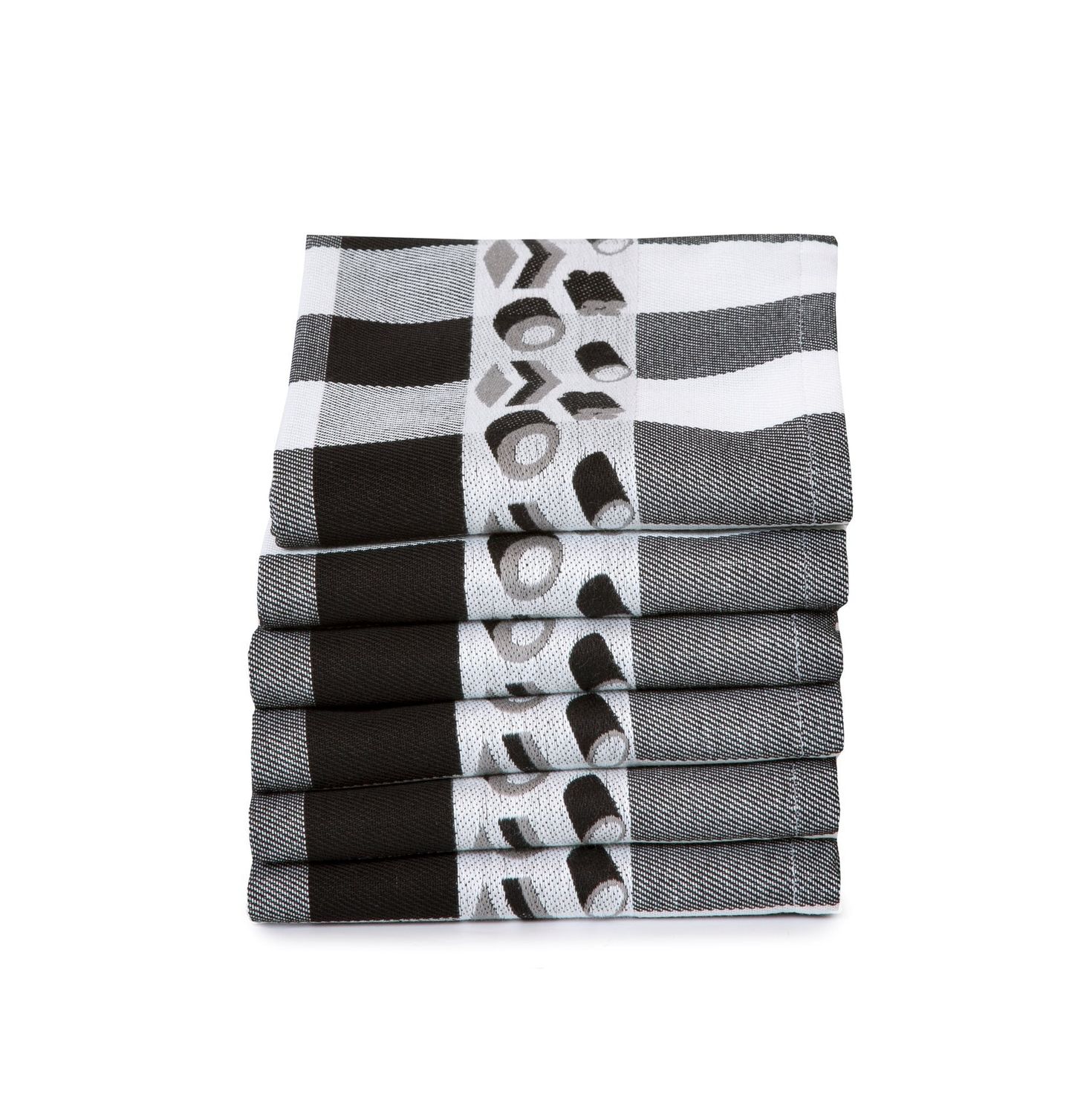 Snoep Zwart - Theedoekenset - 6 stuks - Twentse Damast