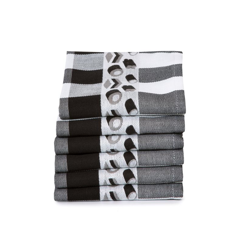 Snoep Zwart - Theedoekenset - 6 stuks - Twentse Damast