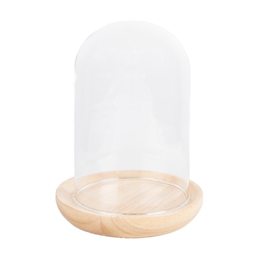 Stolp Bruin, Hout en Glas Ø 13x16 cm