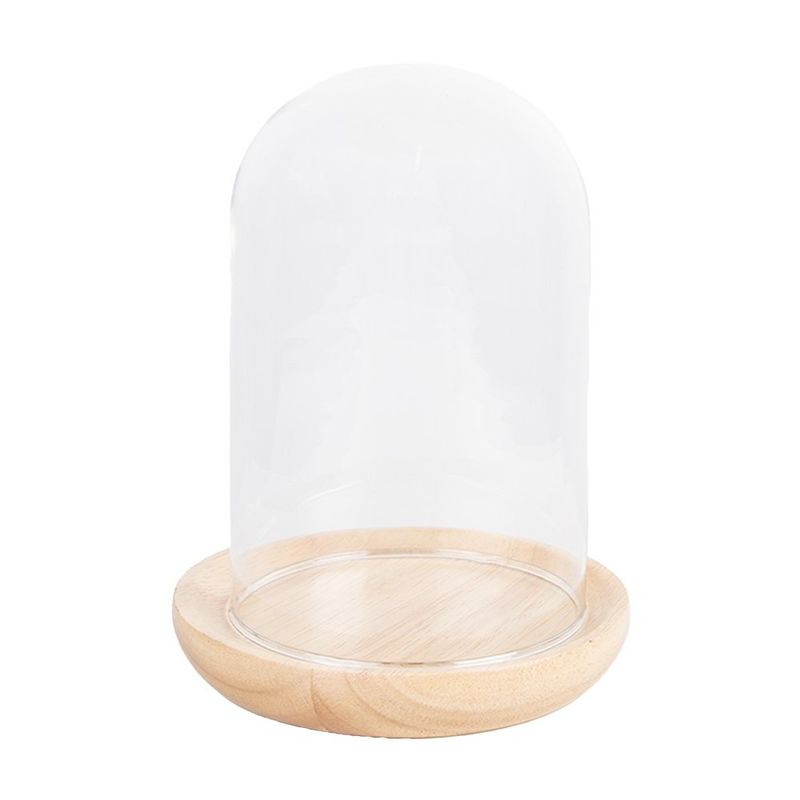 Stolp Bruin, Hout en Glas Ø 13x16 cm