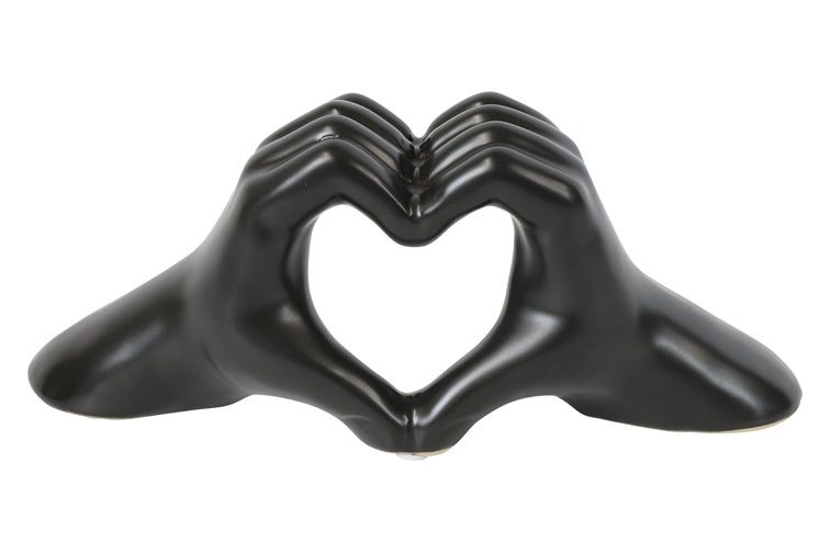 Ornament hands love Faron S zwart-L26B9H10,5CM