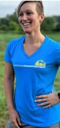 Innova Ladies Sunset Tee V-Neck, Color: Light Blue, Size: X-Small
