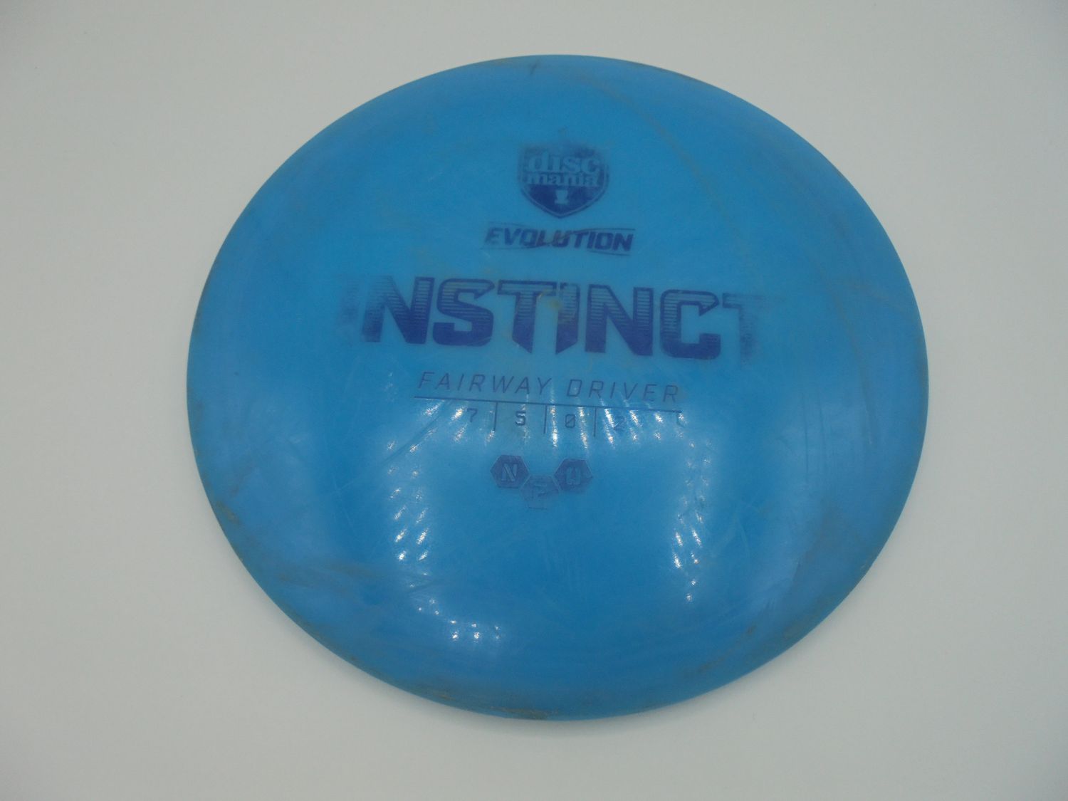 DISC GOLF DISC FAIRWAY DRIVER Discmania Neo Evo Instinct, BLUE, USED; no ink