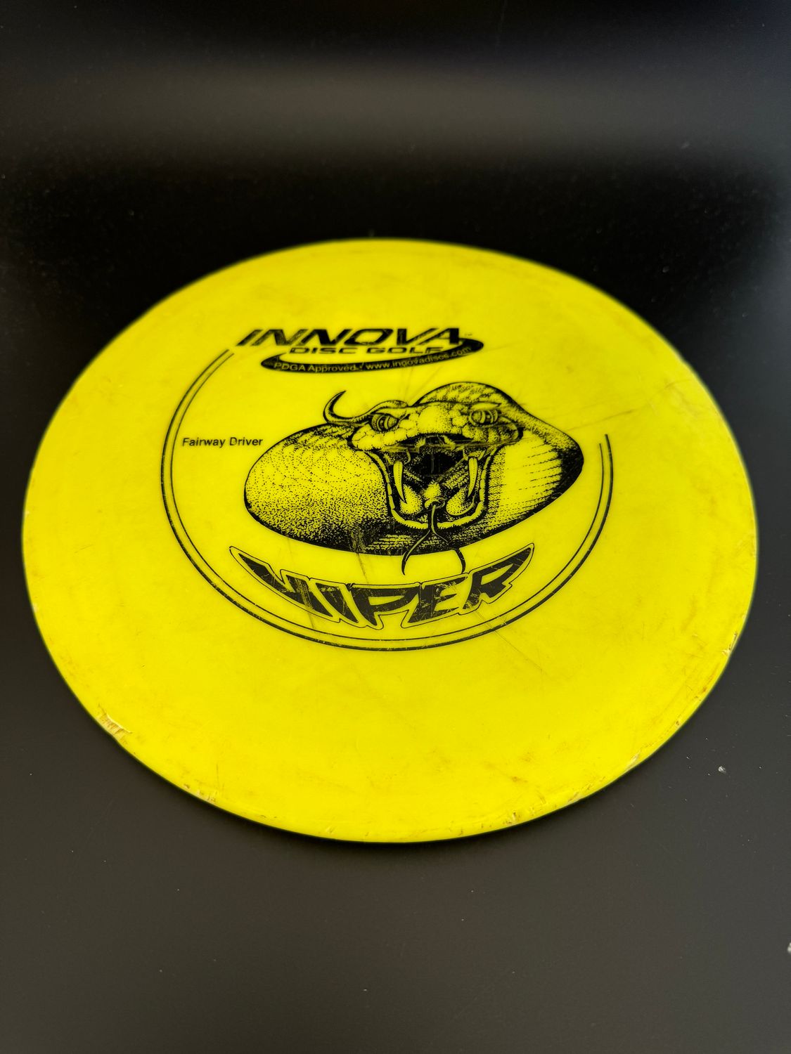 Innova DX PFN Viper, YELLOW, USED; Pre Flight Number DX Viper Yellow- 176g
