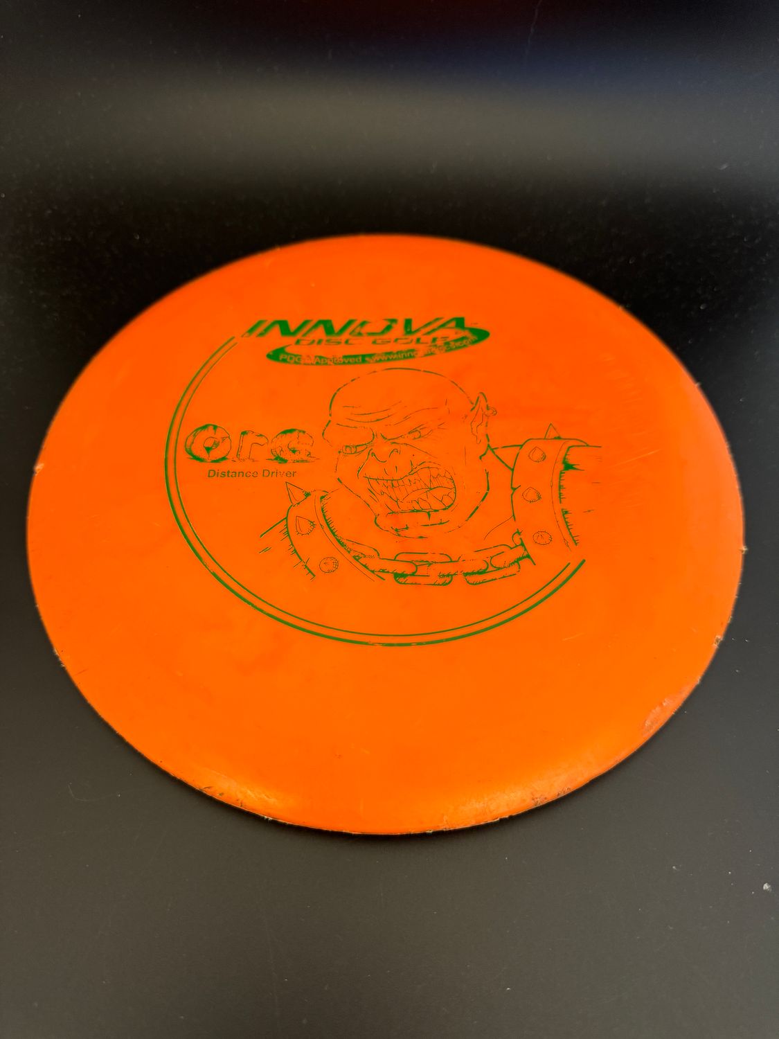 DISC GOLF DISC DISTANCE DRIVER Innova PFN DX ORC, ORANGE, USED; PFN