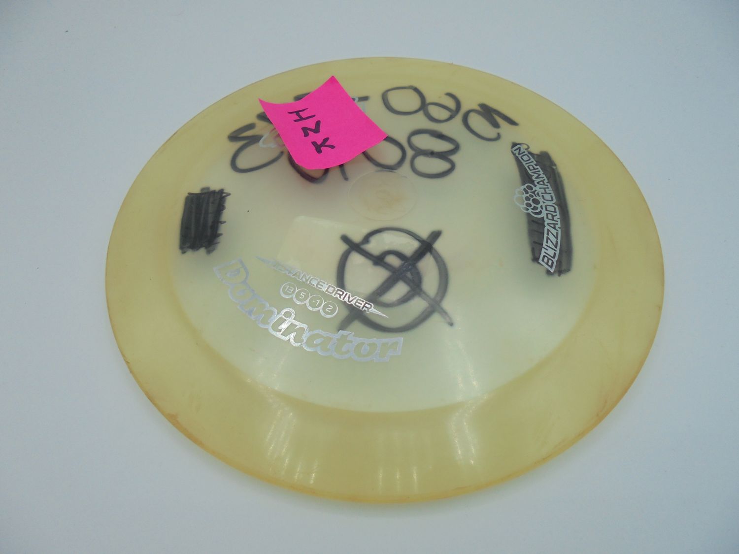 Innova Blizzard Champion Dominator, CLEAR, USED; Stock Stamp Penned