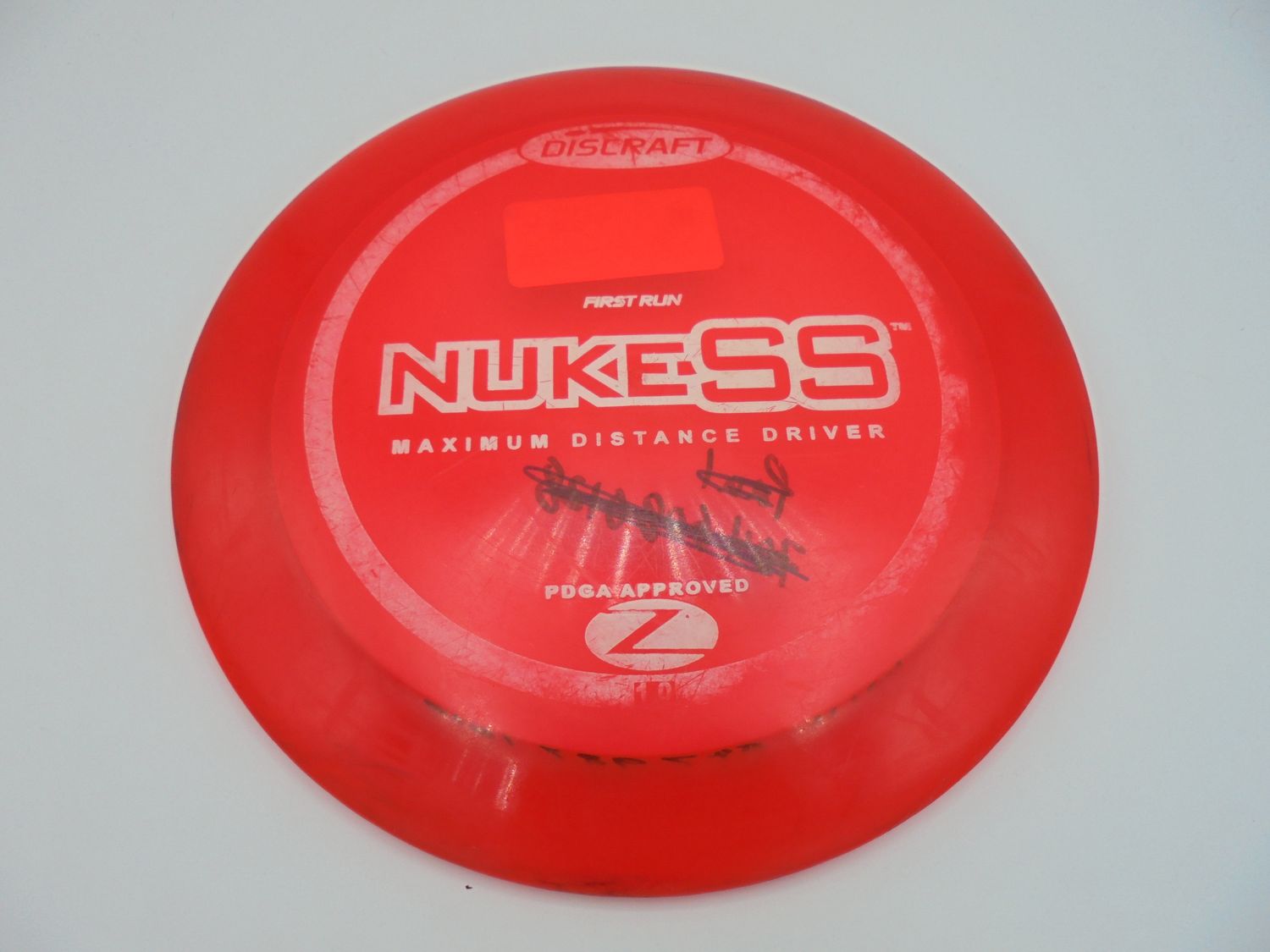 Discraft First Run Z Nuke SS, RED, USED; White Stamp Inked