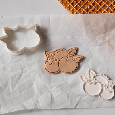 3D Printed Blueberry Stamp Cookie Cutter Set