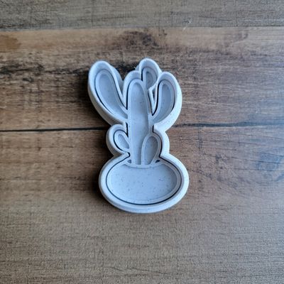 3D Printed Smooth Cactus with Stamp Cookie Cutter Set