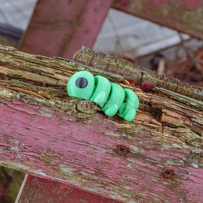 3D Printed Little Green Caterpillar - Articulating, Flexi Toy