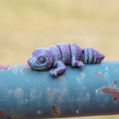 3D Printed Little Gecko - Articulating, Flexi Toy