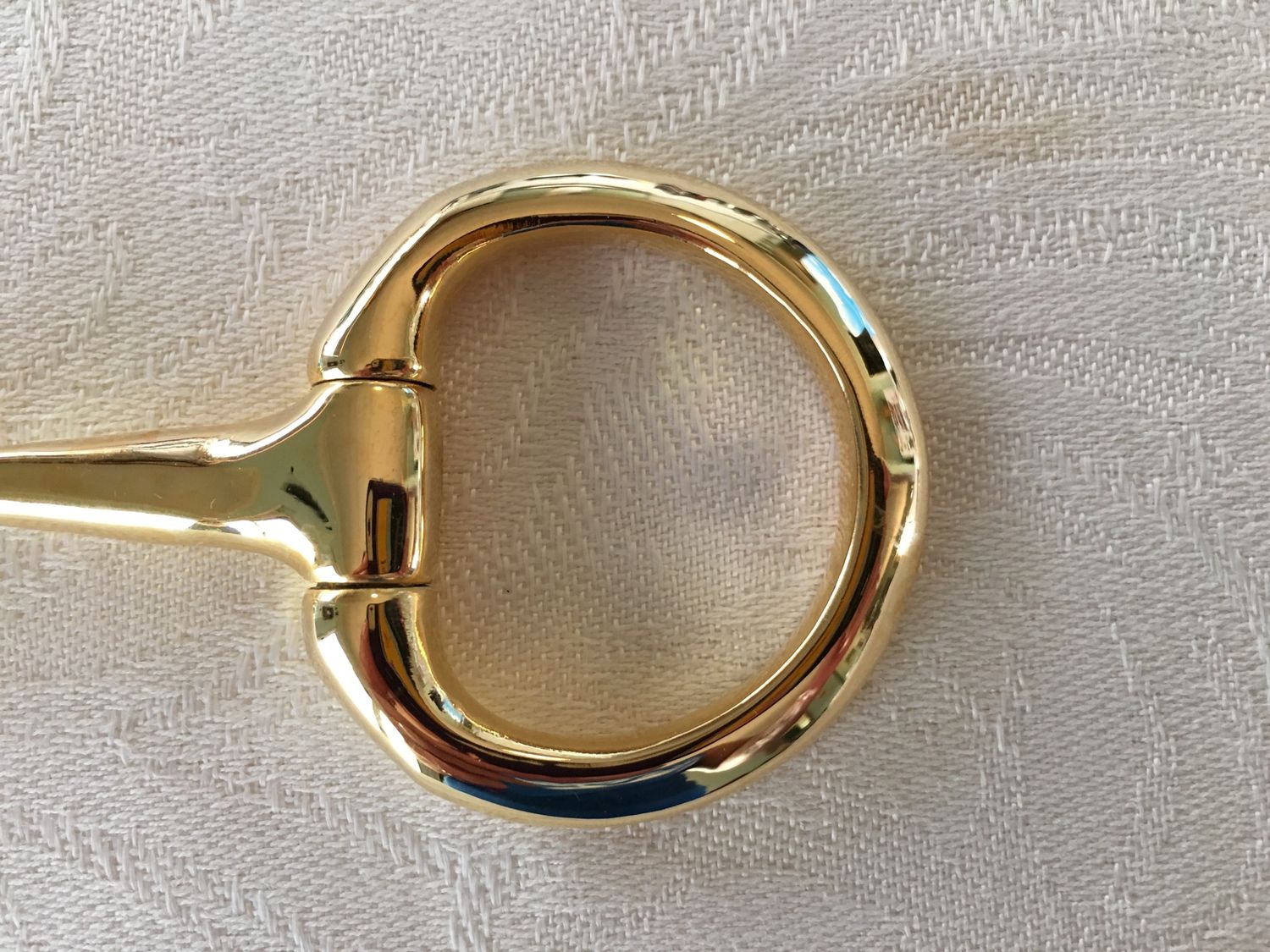 EGGBUTT FLAT RING JOINTED MOUTH BIT, Colour: Brass, Size: 3&quot;